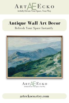 an art deco poster with the words antique wall art decor refresh your space instantly