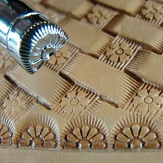 7-Petal Border Leather Stamp - Hide Crafter | Pro Leather Carvers Leather Stamping, Leather Working Tools, Leather Tooling Patterns, Tooling Patterns, Ceramic Tools, Clay Stamps, Leather Craft Projects, Leather Patterns, Leather Tools