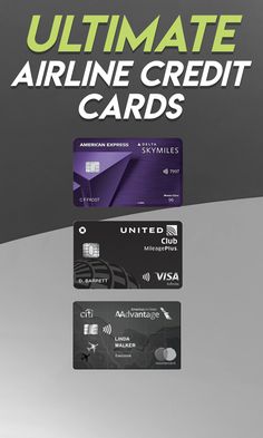 an airline credit card with the words ultimate visa on it, and two different colors