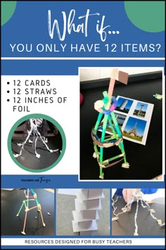 an advertisement for what if? you only have 12 items? cards 12 straws 12 inches of foil