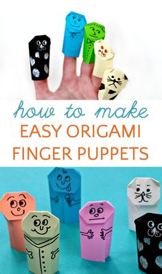 how to make easy origami finger puppets with instructions for kids and adults alike