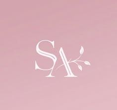 the letter s is made up of branches and leaves on a pale pink background with white lettering