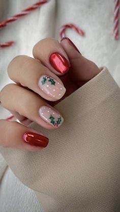 Christmas Themed Gel Nails, Chirmast Nails, Christmas Nails Builder Gel, Cute Nail Ideas For Christmas, Grandma Nails Designs, Cute Nail Designs Christmas, Christmassy Nails Simple, Nails Gel X Designs, Christmas Skittle Nails