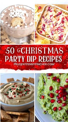 50 christmas party dip recipes with text overlay