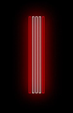 the letter i is made up of red and white lines on a black background,