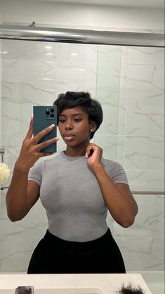 Full Pixie Haircut Black Women, Grown Out Pixie Black Women, Layered Bob Black Women, 4c Pixie Haircut, 90s Pixie Cut Black Women, Black Women Pixie Cut, Finger Waves Short Hair, Hairstyles Pixie, Short Relaxed Hairstyles