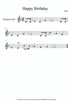 happy birthday trumpet in b flat sheet music