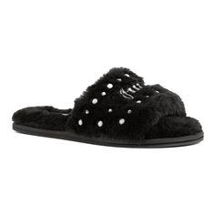 Step into style with these Juicy Couture Gyanna 2 Women's Open Toe Slippers.Click this FOOTWEAR GUIDE to find the perfect fit and more! Step into style with these Juicy Couture Gyanna 2 Women's Open Toe Slippers. Click this FOOTWEAR GUIDE to find the perfect fit and more! FEATURES Simulated crystal accentsDETAILS Faux fur upper and lining TPR outsole Open toe Slip-on Foam footbed Spot clean Imported Size: 11. Color: Black. Gender: female. Age Group: adult. Juicy Couture Shoes, Toe Slippers, Open Toe Slippers, Round Toe Heels, Shoe Size Chart, Womens Slippers, Juicy Couture, Open Toe, Faux Fur