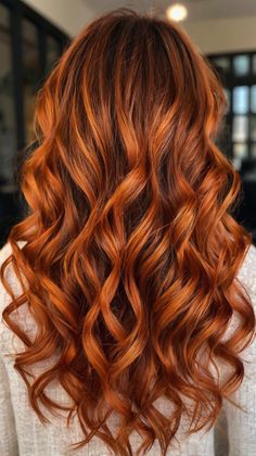 Trendy Copper Hair Color Ideas for Rich Copper with Burgundy Roots 💅 Warm Highlights, Textured Waves, Heat Damage