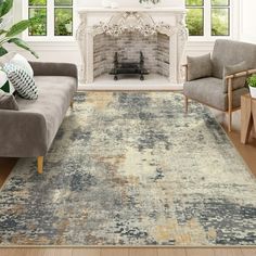 Moynesa modern distressed rugs add a unique touch to your living room with their faded style and abstract patterns.This living room carpet is made from high-quality synthetic fibers, offering a soft touch that feels like wool, providing you with a cloud-like comfort experience.The machine woven edges, and non-slip backing ensure durability, tear resistance, and sustainability, holding the rug securely to the wood floor and also protecting it.Suitable for a wide range of home styles, including bo Table Apartment, Lounge Designs, Dining Room Floor, Contemporary Carpet, Bedroom Accent, Area Rug For Living Room, 6x9 Area Rugs, Lounge Design, Living Room Area Rugs