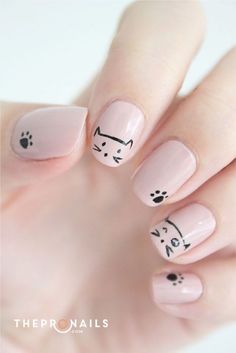 15 Diseños de uñas con animales que te van a volver loca Bff Nails, Membentuk Alis, Cat Nail, Nail Designs Pictures, Simple Acrylic, Easy Nails