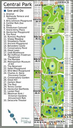 the map for central park and its surroundings