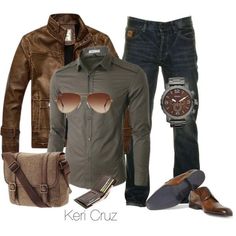 Rugged Men's Fashion, created by keri-cruz on Polyvore Rugged Men's Fashion, Male Outfits, Herren Style, Rugged Men, Clothes Men, Mens Fashion Rugged, Mode Casual, Men Summer