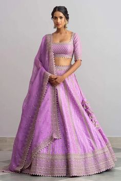 Purple Lehenga, Raw Silk Lehenga, Simple Lehenga, Indian Outfits Lehenga, Wedding Lehenga Designs, Anushree Reddy, Lehenga Designs Simple, Indian Bride Outfits, Gaun Fashion