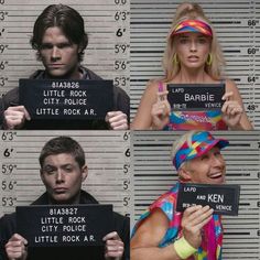 four mugshots of people holding up signs in front of jail cell doors with the words little rock and little rock written on them