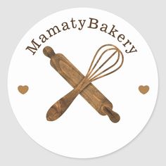 Logo Inspiration Vintage, Modern Bakery, Wooden Rolling Pin, Beautiful Logos Design, Bakery Logo