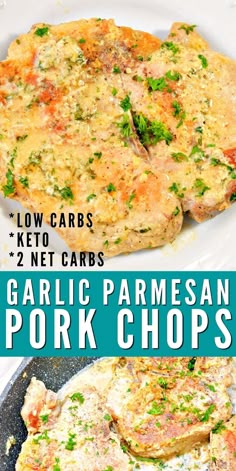 garlic parmesan pork chops with ketchup on the side