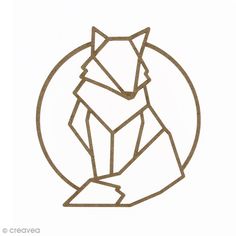 a drawing of a fox in a circle