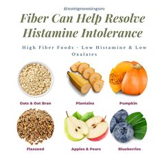 Low histamine and low oxalate diets are inherently low in fiber! Think about it - legumes, nuts, most grains and more are high in fiber yet they are off the table if you are struggling with histamine and oxalates!🥦But fiber has been shown to reduce mast cell activation and even slow down the enzyme (HDC) that helps to produce histamine! Low Histamine Foods List Printable, Anti Histamine Foods, Histamine Intolerance Diet, High Histamine Foods, Low Histamine Foods, Mast Cell Activation, Low Oxalate, Histamine Intolerance, Low Histamine Diet