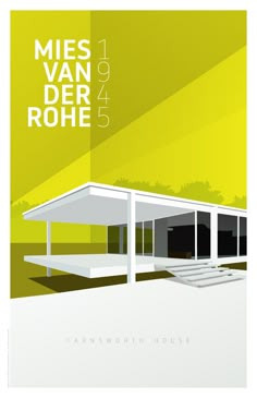 a minimalist poster for a house in the style of frank van der rohe