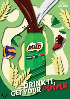 an advertisement for mio's original drink it, get your power