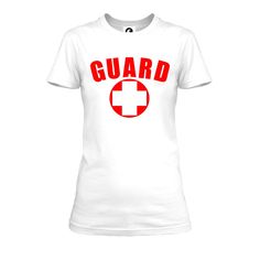 PRICES MAY VARY. Womens guard t-shirt with GUARD and cross printed on the front 100% cotton Great for womens guard outfit or costume Cute lifeguard t-shirt for women Lifeguard Shorts, Lifeguard Costume, Lifeguard Shirt, Halloween Party Events, Halloween Coustumes, Trendy Halloween Costumes, Halloween Party Costumes, Look Your Best, Wearing Clothes