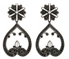 Trinity flower with pave windmill kite earring Kite Earrings, Color Blind, Black Spinel, White Topaz, Candle Sconces, Classic Style