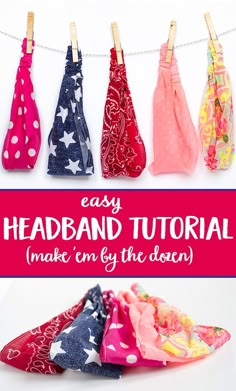 the instructions for how to make headbands with fabric