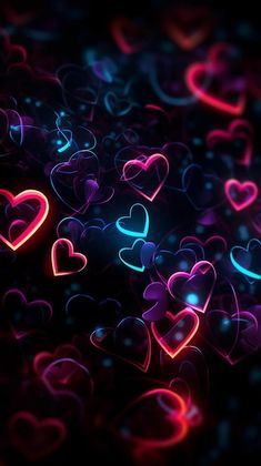 many hearts are glowing in the dark