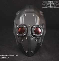 "This is a matte black and red variant of my \"MERCENARY//V1:Type-A\" full head helmet design, featuring red tinted lenses. Tech Specs: Frame Material - High durability Resin + Fiberglass reinforcement Armor Material - 3d Printed/Steel Fasteners Lens - Tinted Circular \"Type A\" Lenses If you would like this helmet in a custom color, check out this listing here! https://www.etsy.com/listing/1019108565 Made for adults and made in limited runs, custom sizing is not currently available, thank you! Futuristic Black Helmet Mask, Futuristic Black Helmet Mask And Prosthetics, Black Helmet Shaped Mask For Protection, Black Helmet-shaped Masks And Prosthetics For Protection, Black Sci-fi Full Face Mask, Sci-fi Full Face Black Mask, Post-apocalyptic Full Face Black Mask, Tech Armor Suits, Helmet Cyberpunk