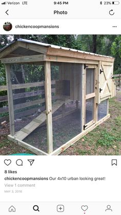 a chicken coop is shown on twitter