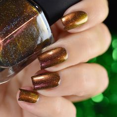 Fall Nails Red, Ilnp Nail Polish, Chrome Nail Polish, Fall Nail Polish, Nail Polish Colors Fall, Chrome Nail, Nails Red, Fall Nail Art, Autumn Nails