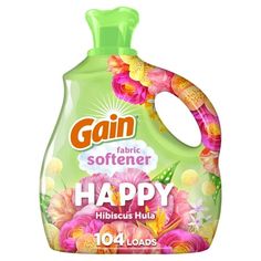 gain fabric softener happy with flowers on it