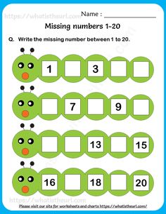 the missing numbers worksheet for children to learn how to write and sub it