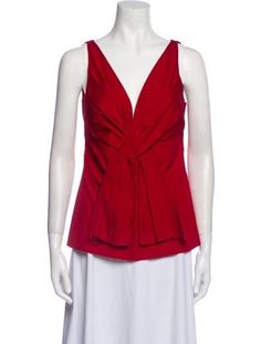 Prada BlouseVintageFrom the 2000's Collection by Miuccia PradaRedSleeveless with Plunge NecklineExposed Zip Closure at BackDesigner Fit: Designed for a slim fit, those with a curvy figure may wish to take one size up. V-neck Tank Top For Evening In Spring, V-neck Tank Top For Spring Evenings, Red Sleeveless Formal Tops, Formal Red Sleeveless Top, Fitted Silk V-neck Tank Top, Fitted Sleeveless Formal Top, Fitted Sleeveless Top For Formal Occasions, Spring Formal V-neck Tank Top, Silk V-neck Tank Top For Party