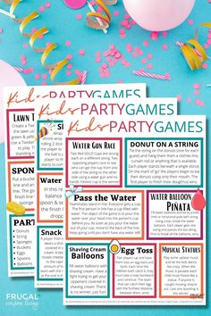 a party game with balloons, streamers and confetti