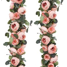 pink flowers are arranged in the shape of letters