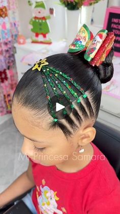 5.2M views · 123K reactions | Peinado navideño 🎄 árbol de navidad #merrychristmas #navidad #peinadonavideño | Mi princesa samara Christmas Hair Styles For Black Kids, Grinch Hairstyles, Kids Christmas Hairstyles, Christmas Hairstyles For Kids, Hair Growing Tips, Hair Growing, Growing Tips, Christmas Hairstyles, Christmas Hair