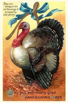 a thanksgiving card with a turkey on it