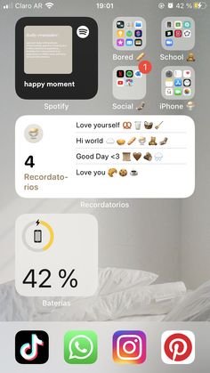 an iphone screen with different icons and texting on the bottom right corner, below which reads happy moment