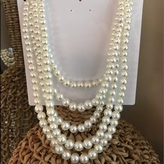 Faux Pearl Necklace Adjustable New With Tags ! Rainbow Jewelry, Necklace Brands, Faux Pearl Necklace, Adjustable Necklace, Womens Jewelry Necklace, Faux Pearl, New Color, Pearl Necklace, Color White