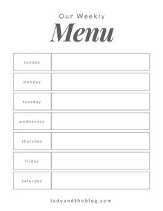 the free printable meal menu is ready to be used for lunch or dinner, and it