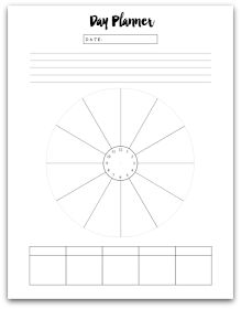 a printable day planner with the words'day planner'in black and white