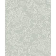 a wallpaper with white flowers and leaves on the side, in shades of gray