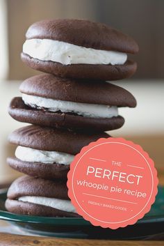 the perfect whoopie pie recipe is made with chocolate cookies and marshmallows