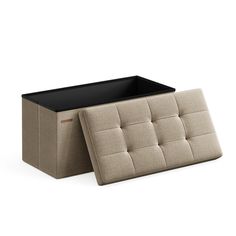 PRICES MAY VARY. [Stylish and Sturdy] This storage ottoman features stylish linen-look fabric with fine stitching. Metal corner guards help reinforce the lid and thick MDF boards support the tops and sides, allowing the ottoman to hold a static load capacity of 660 lb [Comfortable Seating] Filled with high-density foam and covered in linen-look fabric, this storage bench provides a soft, supportive, and breathable seat for optimal comfort [Plenty of Storage Space] This folding ottoman, sized 15” Shoe Bench Entryway, Folding Ottoman, Pouf Chair, Folding Bench, Storage Bench Bedroom, Living Room Pouf, Bench Storage, Entryway Shoe, End Of Bed Bench