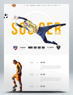 the soccer club website is displayed in this image