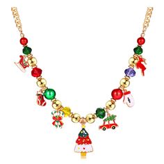 PRICES MAY VARY. ❉ Christmas Theme: Our festive necklace featuring Xmas bow pendants with jingle bells and green/red beads decoration, perfect for Christmas accessorizing ❉ Fun Cute & Festive: These cute Christmas necklaces are great ornaments to wear on holiday parties and family gatherings, making you gorgeous and charming ❉ Intended Use: Christmas, Wedding, Birthday, Party, Prom, Anniversary, Valentines-day, Casual Wear, Thanksgiving-day. Length: 18.5” + 3.0”(extension), Weight: 1.7Oz ❉ Ideal Christmas Necklaces, Present Bow, Boot Charms, Candy Cane Reindeer, Festival Necklace, Bow Pendant, Lululemon Headbands, Christmas Necklace, Presents For Women