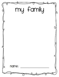 a blank card with the words my family on it