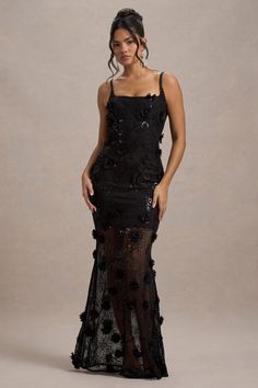 All Of Me | Black Sequin Sheer Maxi Dress With Flowers Sleeveless Black Mesh Maxi Dress, Black Floor-length Mesh Dress, Black Sheer Sleeveless Maxi Dress, Black Embellished Sequin Maxi Dress, Luxury Black Floral Print Maxi Dress, Dress With Flowers, Sheer Maxi Dress, All Of Me, Steal The Spotlight